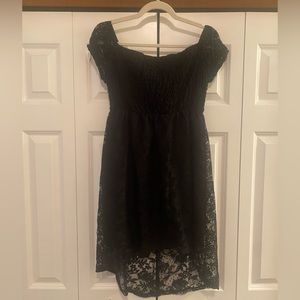 EUC Black lace high low dress.